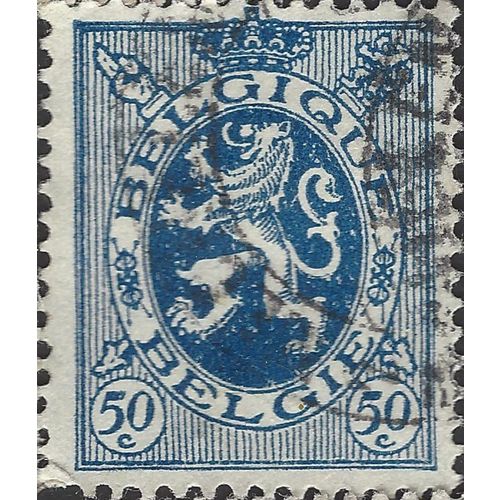 BELGIUM, Heraldic Lion, blue 1929, 50c, #3