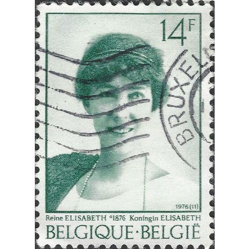 BELGIUM, Queen Elizabeth (1876 - 1965), green 1976, 14F