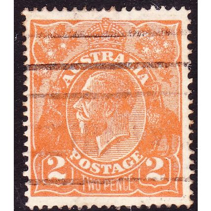 Australia 1920 KGV 2d Orange ACSC 95(8) P14¼ x 14 Thin "TWO PENCE" 8R32 - USED
