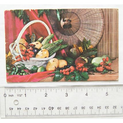 1962 postcard Mangoes & other Philippine Fruits, sent from Philippines