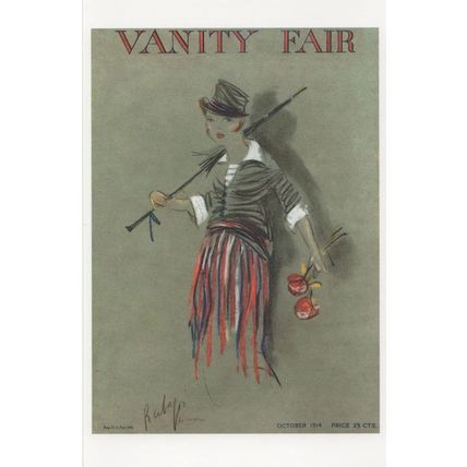 Lady With WW1 Antique Straw Unique Umbrella Painting Postcard