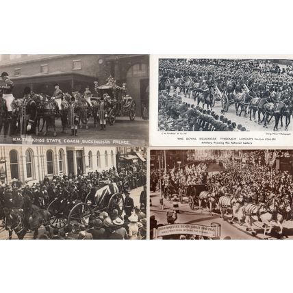 HM The Kings State Coach Transportation 4x Old RPC Royalty Postcard s