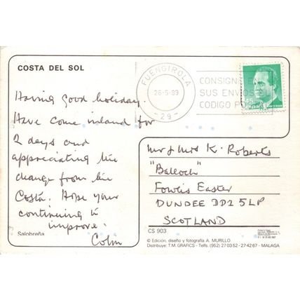 Postcard Salobreña, Pueblos Blancos, Costa del Sol, Malaga, Spain