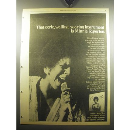 1974 Minnie Riperton Perfect Angel Album Ad - That eerie, wailing, soaring