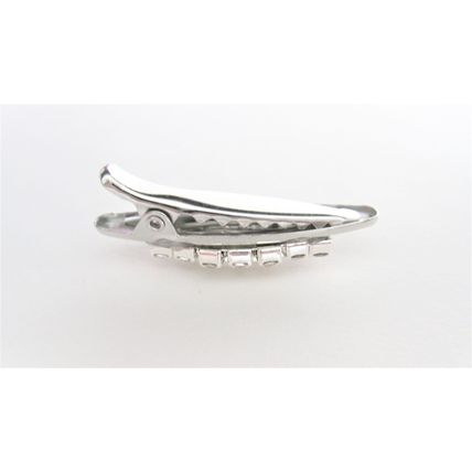 Small oval crystal sparkle alligator hair clip for fine thin hair