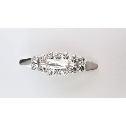 Small oval crystal sparkle alligator hair clip for fine thin hair