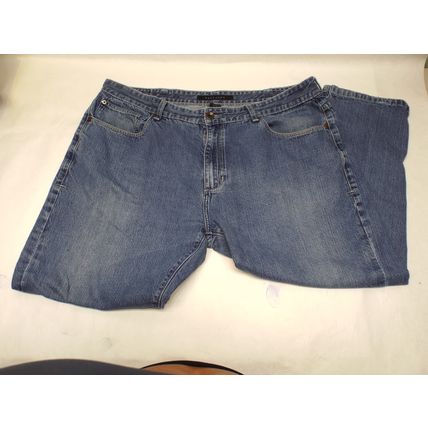 Rare Sean John Jeans Mens 42x26 Straight Leg Loose Fit Solid Cotton Blue Denim