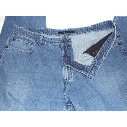 Rare Sean John Jeans Mens 42x26 Straight Leg Loose Fit Solid Cotton Blue Denim