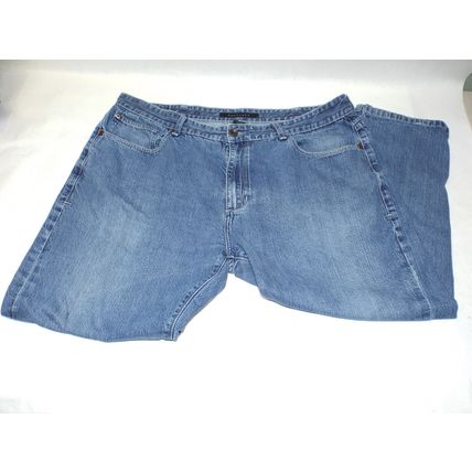 Rare Sean John Jeans Mens 42x26 Straight Leg Loose Fit Solid Cotton Blue Denim