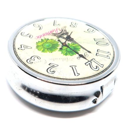 Eiffel Tower Clock Face Pill Box 1.5 CM Carte Postal - Christmas Gift Storage