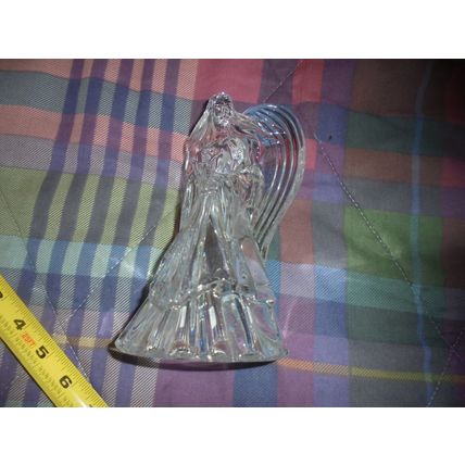 Crystal GLASS FEMALE ANGEL Candle Holder 7 3/4" Tall! Stunning! $14.00 obo!