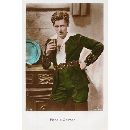 Ronald Colman Film Actor Hand Coloured Tinted Real Photo Postcard