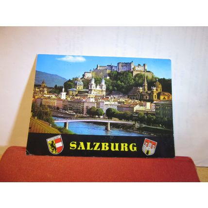OLD TOWN & FORTRESS, SALZBURG, AUSTRIA used postcard 1992 pm =