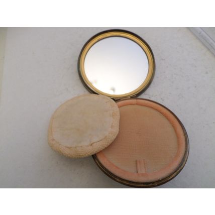 Vintage Powder Compact - gold pattern #37