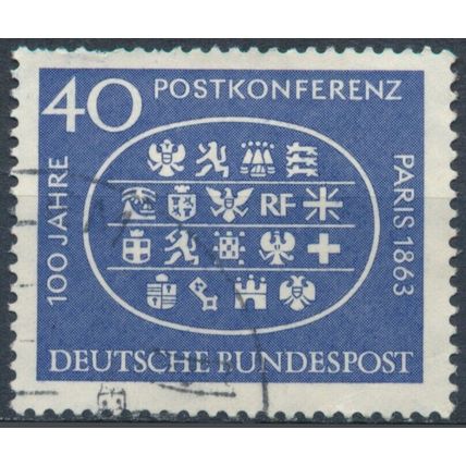 Centenary of Paris Postal Conference - West Germany 1963 - F H - MiNr 398