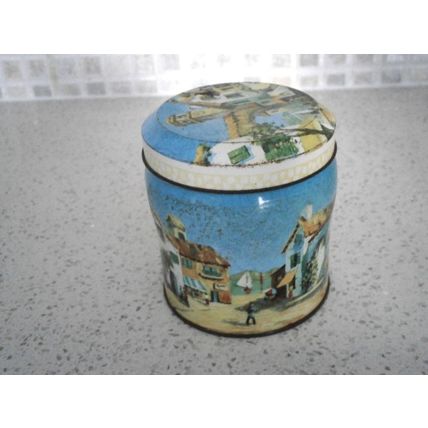Kemps Biscuits Ltd Lincs Small Vintage Tin With Continental Oil Painting Design