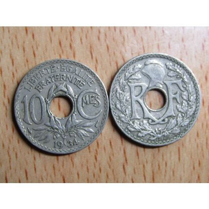 France Republic 1934 10 Centimes Coin