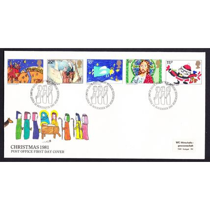 Great Britain Christmas 1981 Children's Pictures 5v FDC 1981 SG#1170-1174