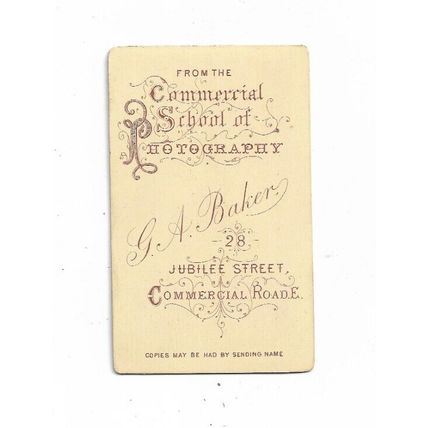 CDV, Elegant Lady, G A Baker, Jubilee Street, Commercial Road, London.