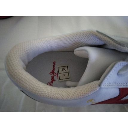 PEPE JEANS VINTAGE LEATHER TRAINERS ~SIZE UK 7~ WORN ONCE ONLY (SEE PHOTOS) !
