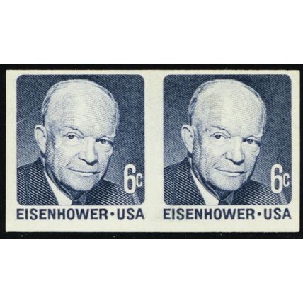 1401b, MNH 6¢ VERY RARE Imperforate Pair Error APS Certificate READ Stuart Katz