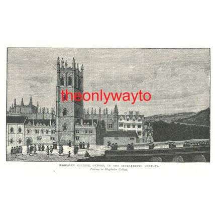 Magdalen College, Oxford In 17thC, Book Illustration, 1903, Modern Reproduction