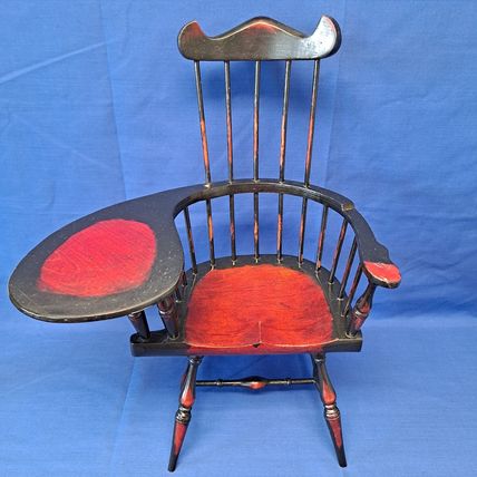 Windsor COLONIAL Wood Spindle Back School 16" DOLL DESK CHAIR Wooden