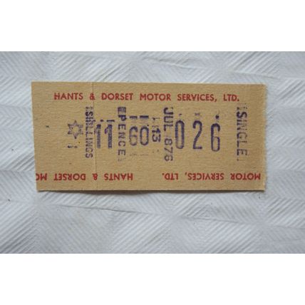 Vintage: Hants & Dorset Motor Services ticket 11d single