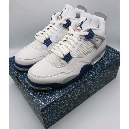Jordan 4 Retro Men's White Midnight Navy Sneakers DH6927-140