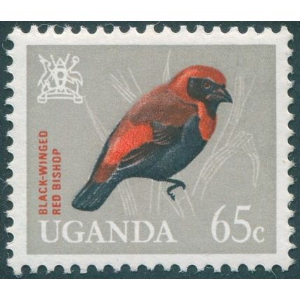 Uganda 1965 65c Red-crowned Bishop SG120 MNH