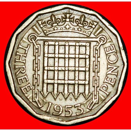 Ⰶ ELIZABETH II (1952-2022): GREAT BRITAIN ★ 3 PENCE 1953!★LOW START★NO RESERVE