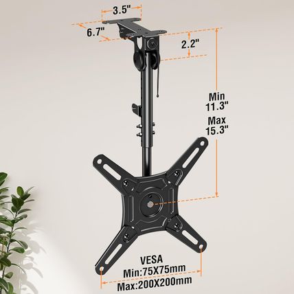 ELIVED Flip down Ceiling TV Mount for Most 14-40 Inch Tvs, Floding TV Mount for