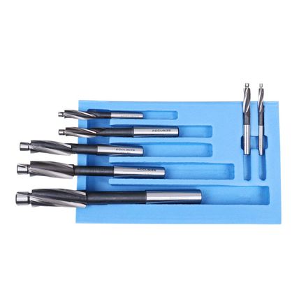 Accusize Industrial Tools 7 Pc Metric Hss Solid Capscrew Counterbore Set, 3 Flut