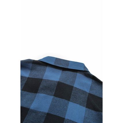 Blue Turn-down Collar Plaid Shirt Jacket