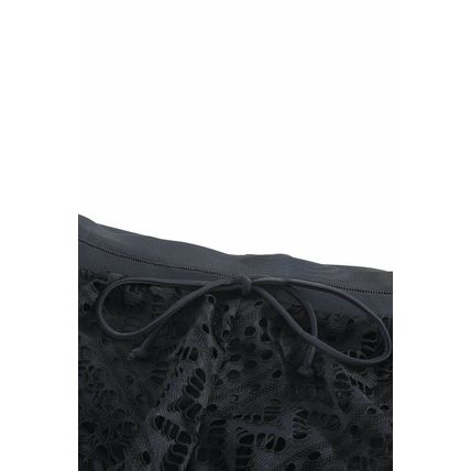 Black Hollow Out Lace Overlay Swim Short Bottom