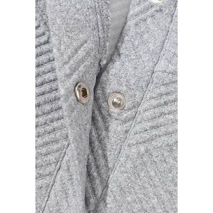 Light Grey Textured Knit Buttoned Kangaroo Pocket Sweatshirt