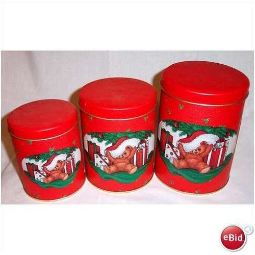 3 Nested "House of Lloyd" Teddy Bear Tins from 1988