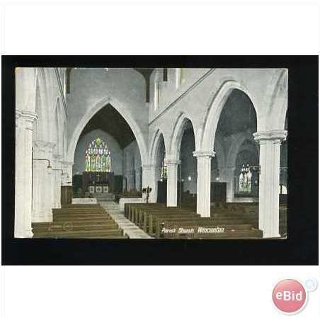 Somerset WINCANTON Church Interior Postcard by Valentine