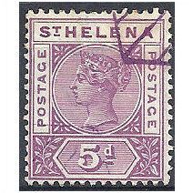 St Helena 1896 SG51 5d Mauve Fine Used.