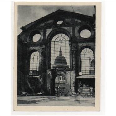 Bow Church Ruins, St. Paul's Cathedral, London UK. Vintage souvenir snapshot