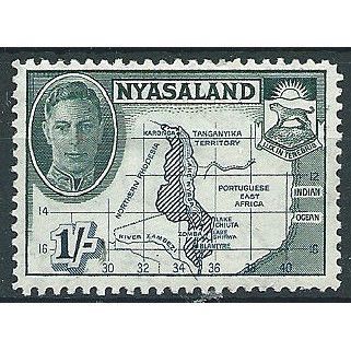 Nyasaland 1945 SG152 1/- Indigo & Deep Green Mounted Mint ..