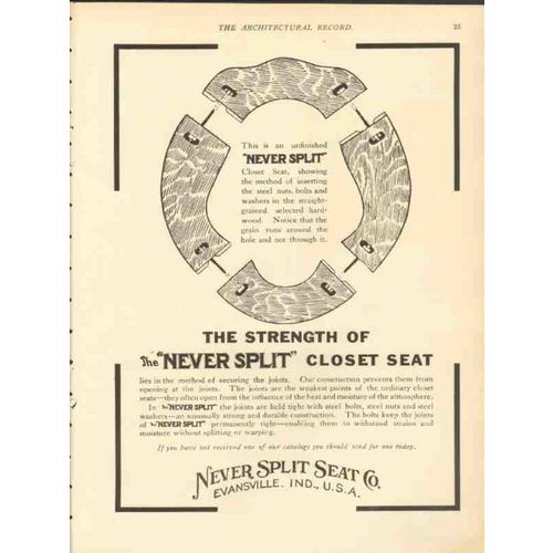 never split seat company 1912 inserting steel nuts bolts vintage ad