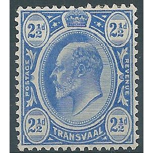 Transvaal 1909 SG276 2 1/2d Bright Blue Mounted Mint .. ..