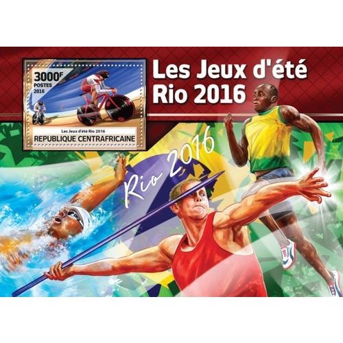 CENTRAL AFRICA 2016 SHEET MNH RIO OLYMPIC GAMES SUMMER JEUX OLYMPIQUES ETE 3A