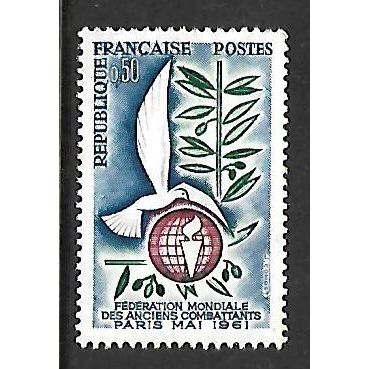 FRANCE 1961 50c WORLD FEDERATION OF OLD SOLDIERS SG 1523 FINE USED#