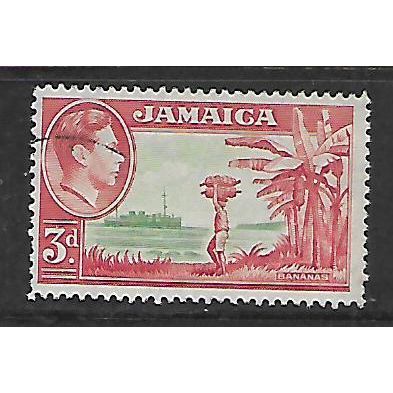 JAMAICA 1938 3d BANNANAS GREEN & SCARLET SG 126c FINE USED#