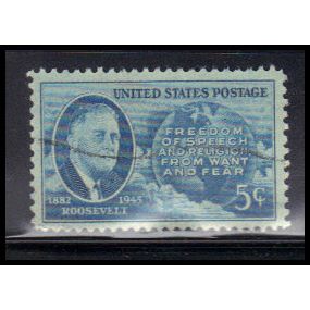 Used 933 5c Franklin Roosevelt Fine KA7950