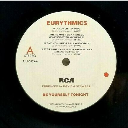 Eurythmics - Be Yourself Tonight LP Vinyl Record 1985 (P6)