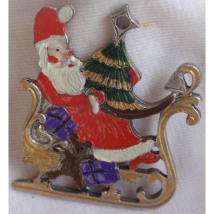 Santa Claus on a slide miniature
