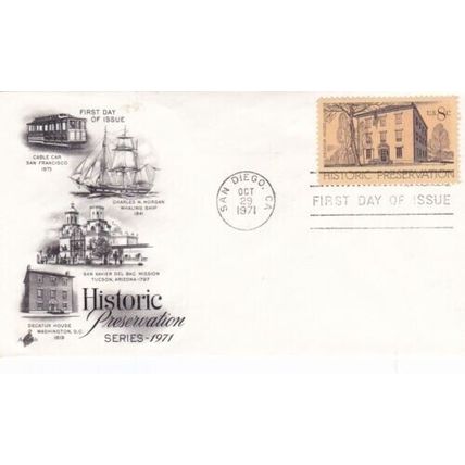 USA 1971 Historic Preservation Decatur House FDC San Diego cancel Unaddressed